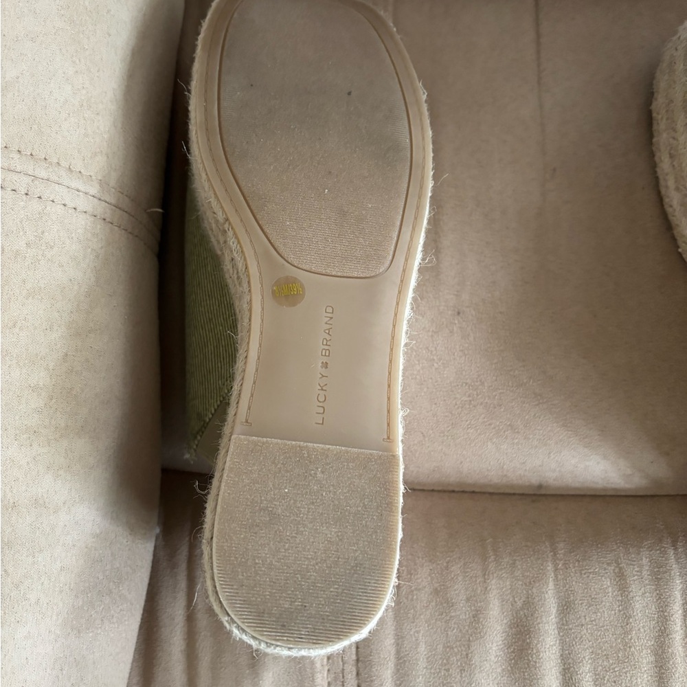 Lucky Brand Olive Green Wedge Sandals - Picture 7 of 7